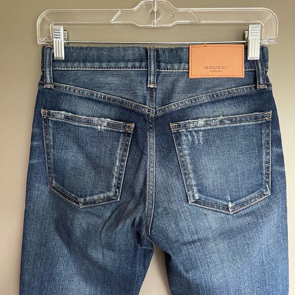 NWOT Moussy MV VELMA‎ SKINNY JEAN DARK BLUE Size 24 Slightly Distressed Classic - Picture 13 of 16